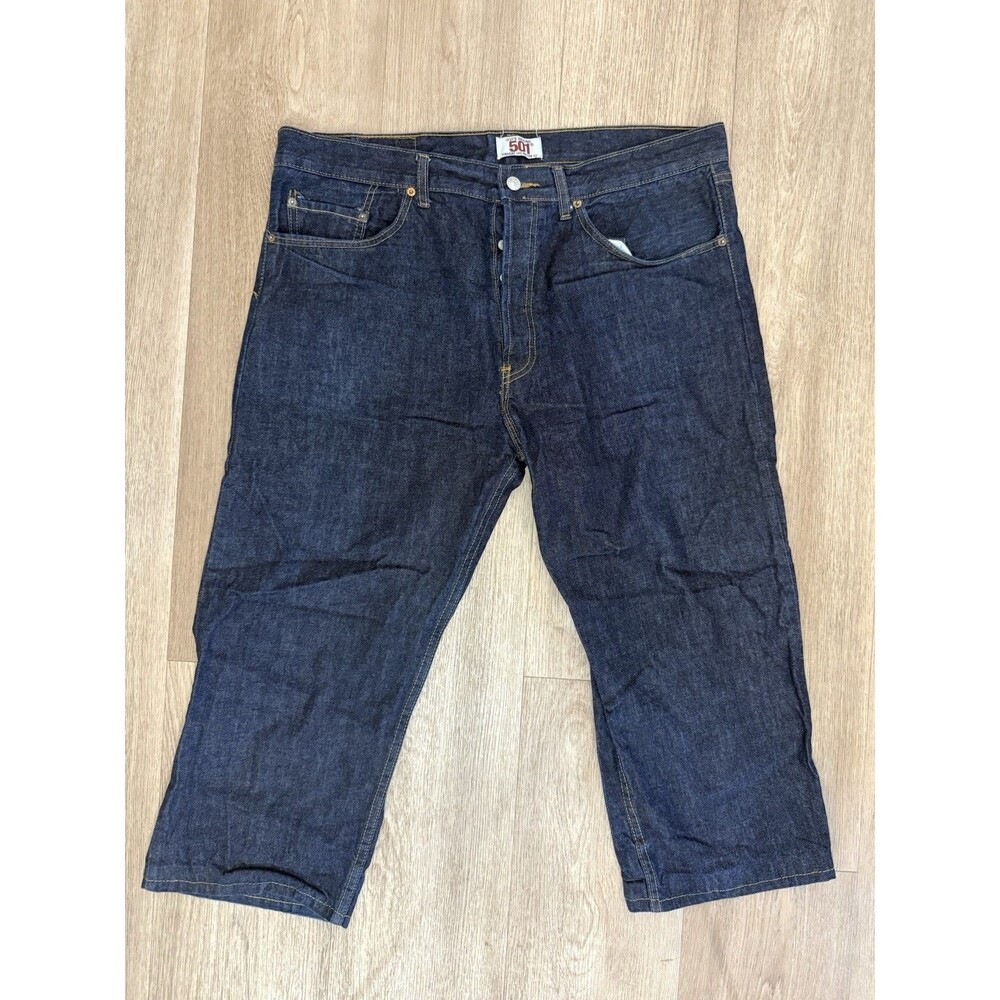 Altered/cropped Vintage Levi 501 USA 40x23 1993 Dark Wash Men’s Jeans